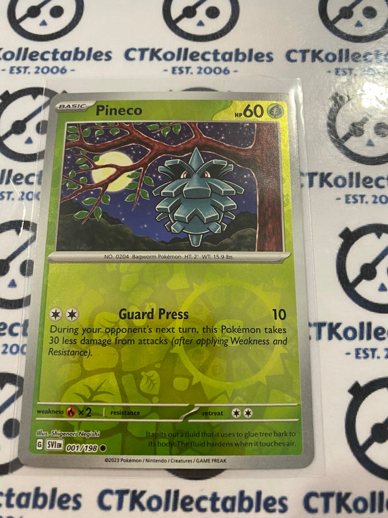 Pineco Reverse Holo #001/198 2023 Scarlet & Violet Pokémon TCG