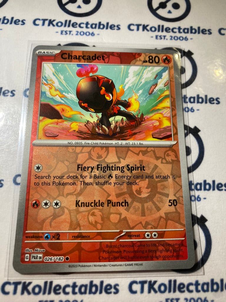 Charcadet Reverse Holo #026/182 2023 Scarlet & Violet Paradox Rift Pokémon TCG