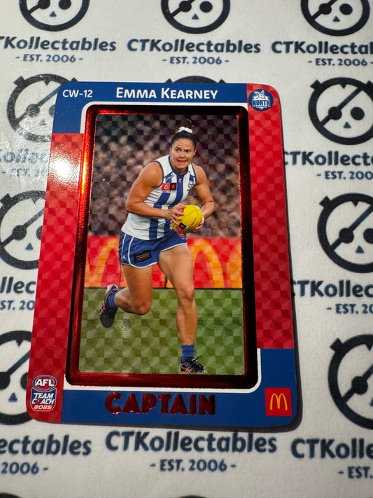 2025 AFLW Teamcoach Maccas Captain RED - Emma Kearney CW-12 Kangaroos
