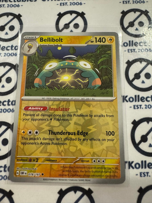 Bellibolt Reverse Holo #078/197 2023 Obsidian Flames Pokemon Card