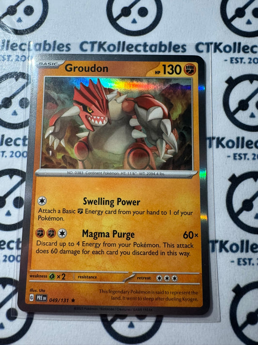 Groudon Holo Rare #049/131 Prismatic Evolutions Pokemon Card
