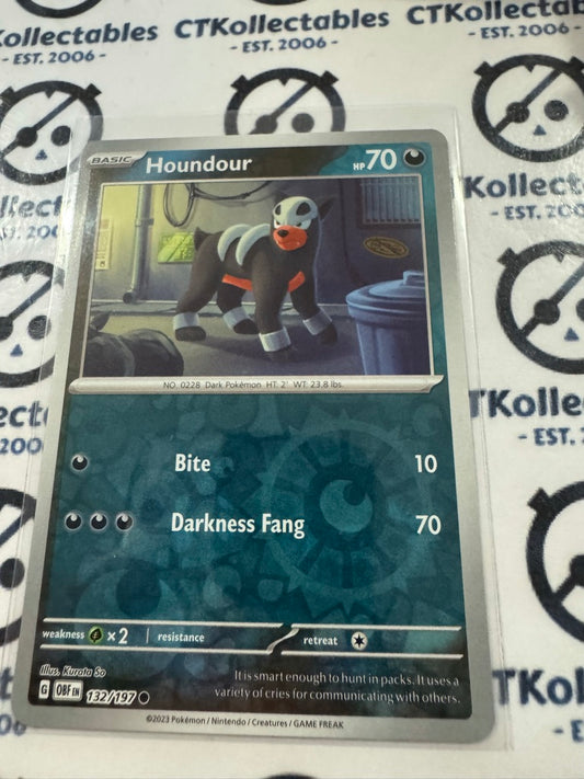 Houndour Reverse Holo #132/197 2023 Obsidian Flames Pokemon Card