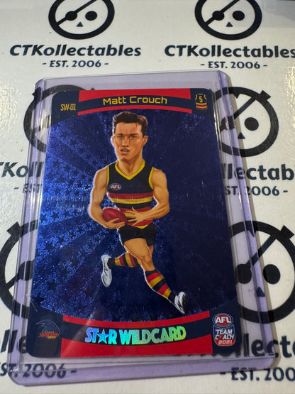 2021 AFL Teamcoach Matt crouch Star Wildcard SW-01 Crows