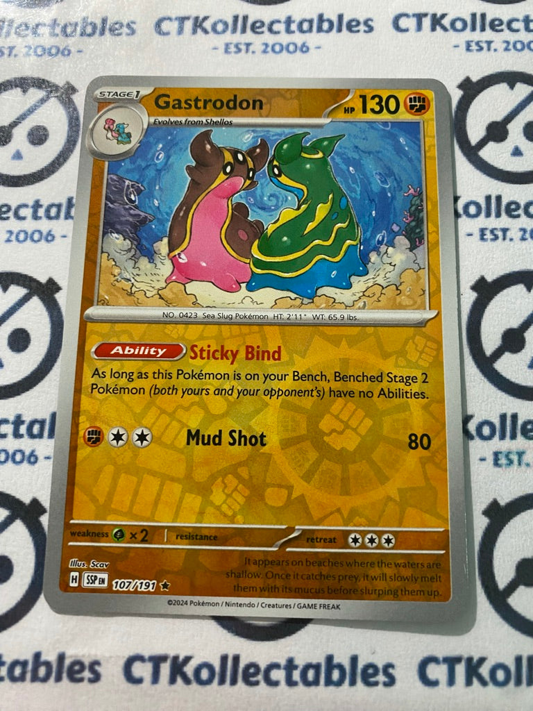 Gastrodon Reverse Holo #107/191 Surging Sparks Pokémon TCG 2024 ...