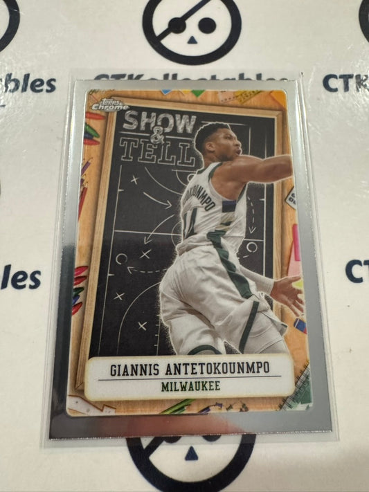2024/25 Topps NBA Chrome Giannis Antetokounmpo Show & Tell #ST-3 Bucks