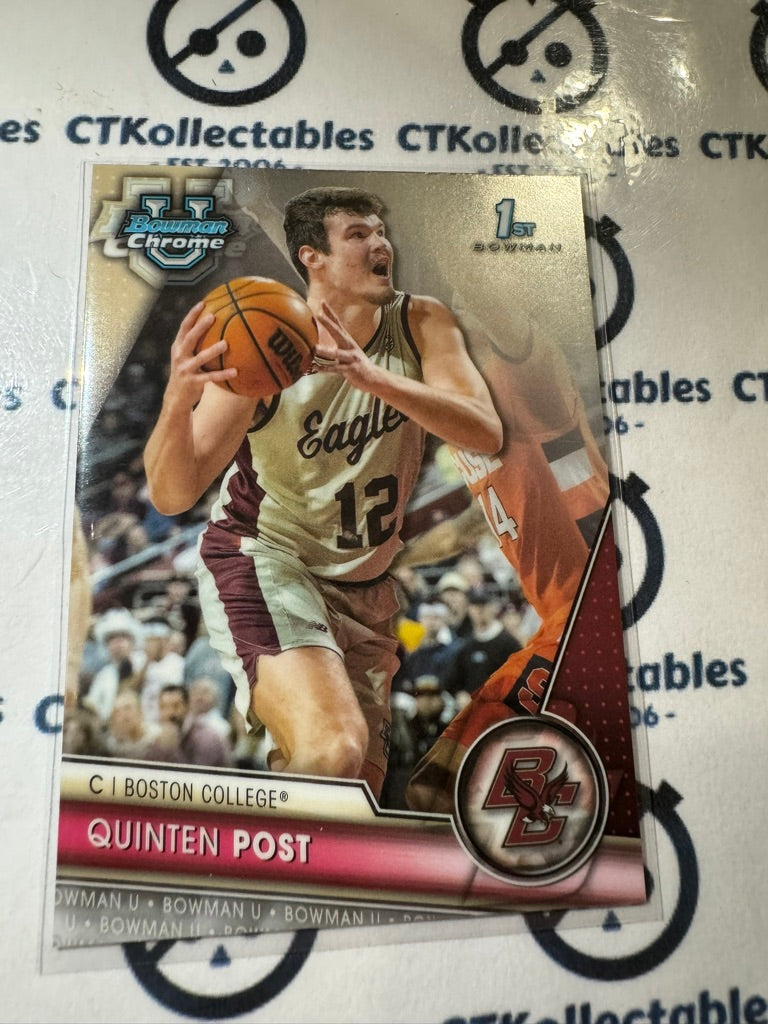 2023/24 Bowman Chrome University Quinten Post #14 1st Bowman