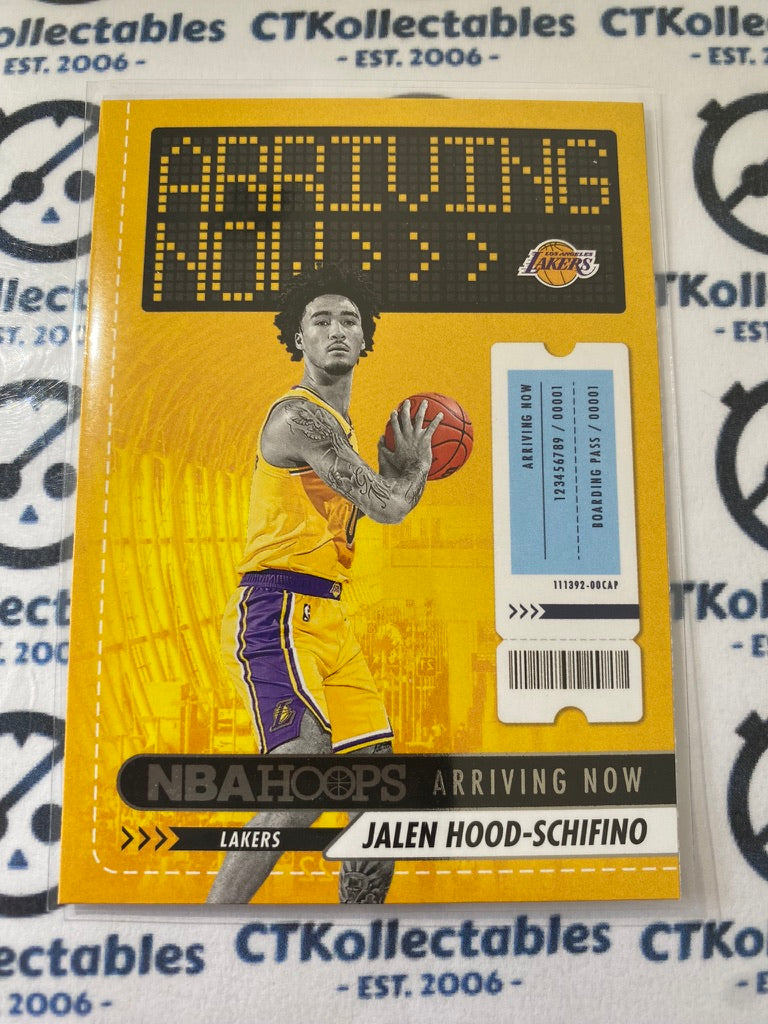 2023-24 Panini NBA HOOPS Jalen Hood-Schifino Arriving now #10 Lakers