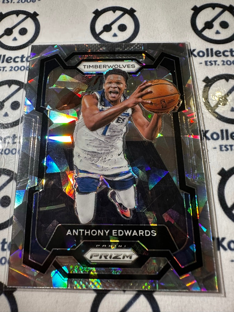 2023-24 NBA Panini PRIZM Anthony Edwards Cracked Ice Prizm #108 Timberwolves