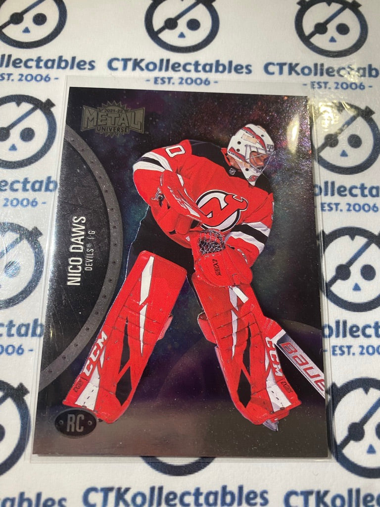 2021/22 Skybox NHL Metal Universe Nico Daws Goalie RC #184 Devils