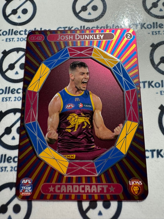 2025 AFL Teamcoach Josh Dunkley Card craft #2 CC-02 Lions