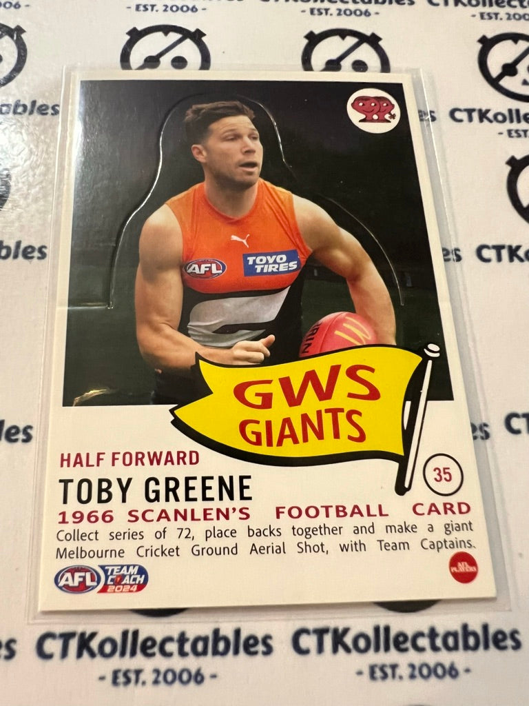 2024 AFL Teamcoach Scanlens Die-Cut Toby Greene #35 GWS