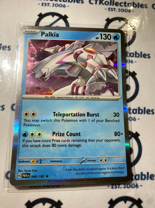 Palkia Holo Rare #040/182 2023 Scarlet & Violet Paradox Rift Pokémon