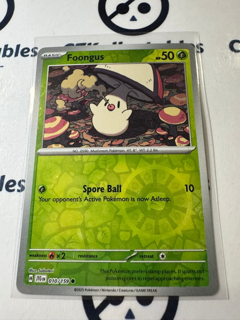 Foongus Reverse Holo #010/159 Journey Together Pokemon Card TCG