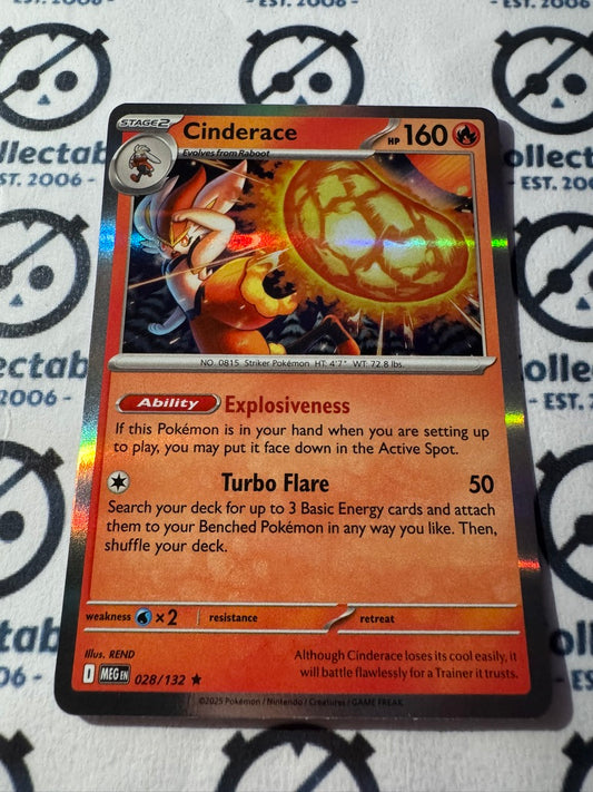 Cinerace Holo Rare #028/132 Mega Evolution Pokemon