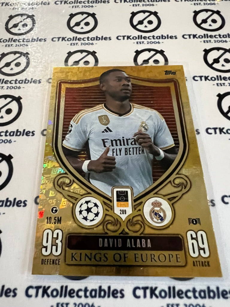 2023-24 TOPPS MATCH ATTAX David Alaba Kings Of Europe #289 SOCCER CARD