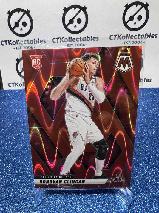 2024-25 Panini Mosaic #246 Donovan Clingal Rookie Red Seismic Mosaic #133/249