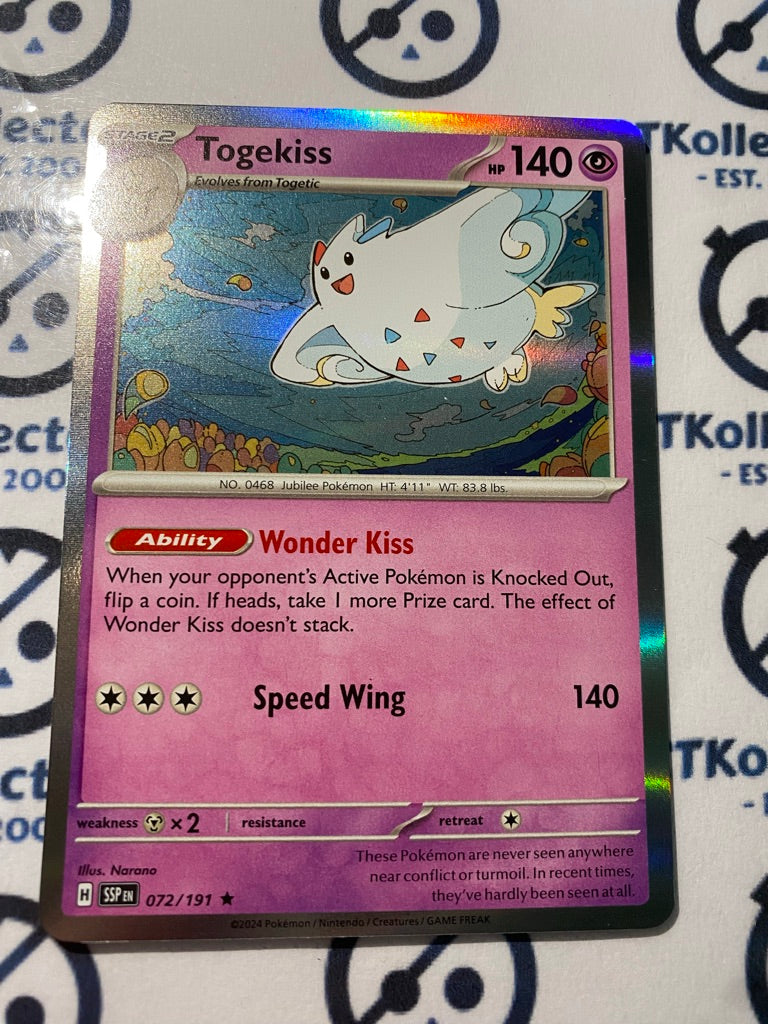 Togekiss Holo Rare #072/191 Surging Sparks Pokmon TCG 2024 CTKollectables Togekiss Holo Rare #072/191 Surging Sparks Pokmon TCG 2024 CTKollectables