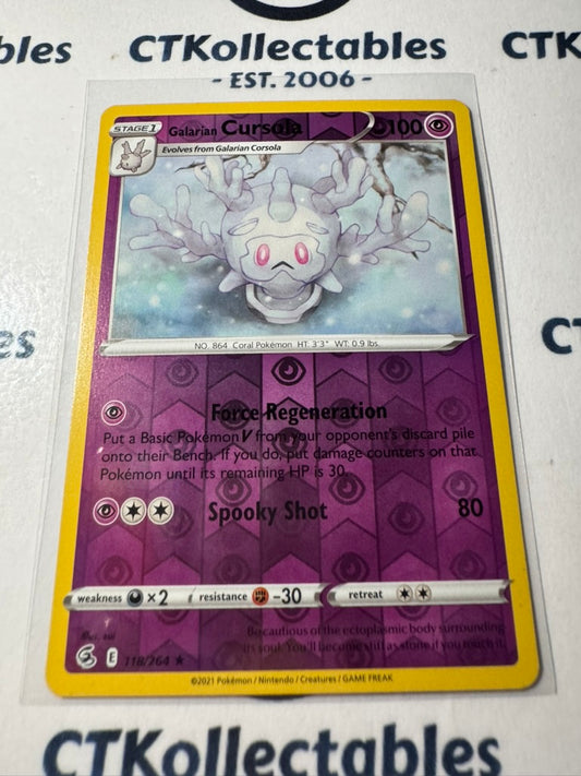 Galarian Corsola Reverse Holo #118/264 Sword & Shield Fusion Strike Pokemon