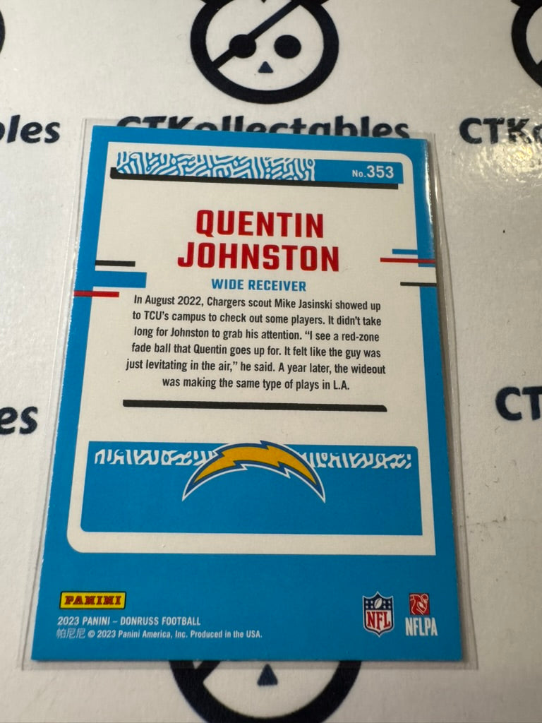 2023 NFL Panini Donruss Rated Rookie #353 Quentin Johnston Los Angeles Chargers
