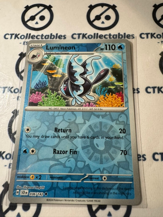 Lumineon Reverse Holo #036/142 Stellar Crown Scarlet & Violet Pokemon