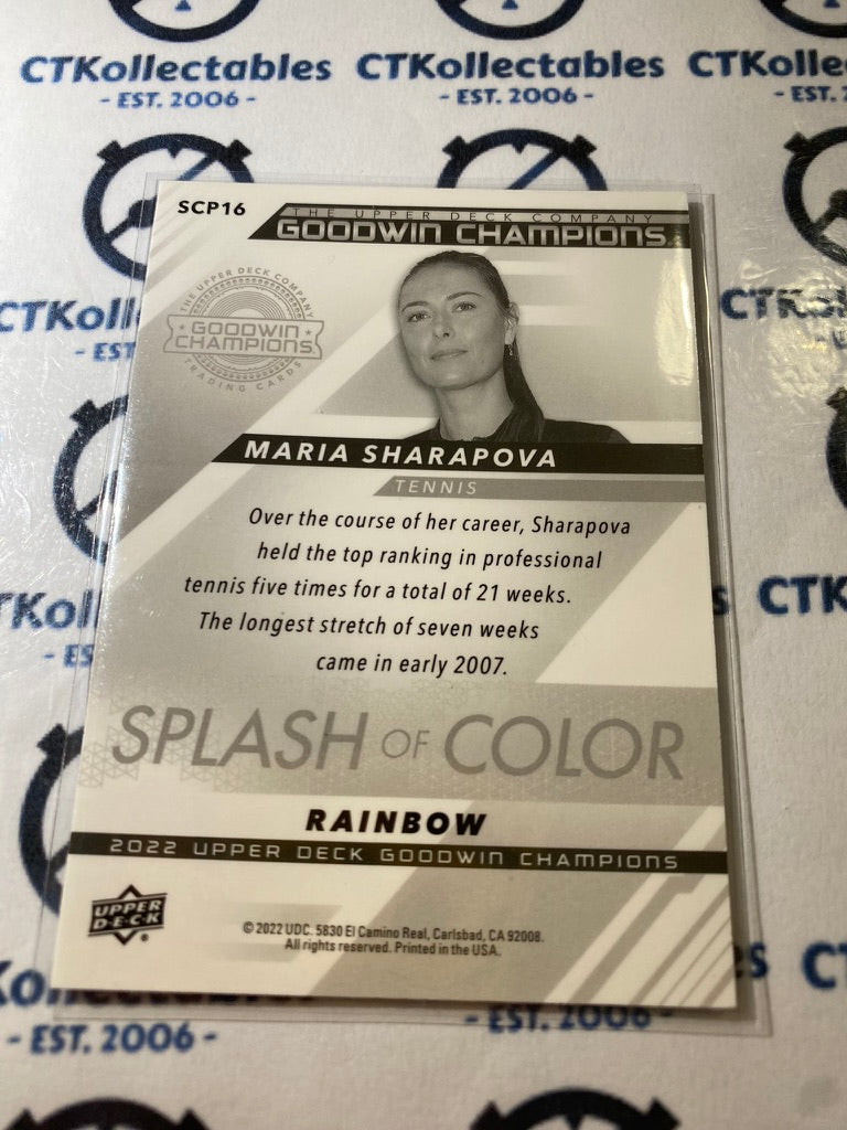 2022 Upper Deck Goodwin Champions Maria Sharapova Splash of Color Rainbow SCP16