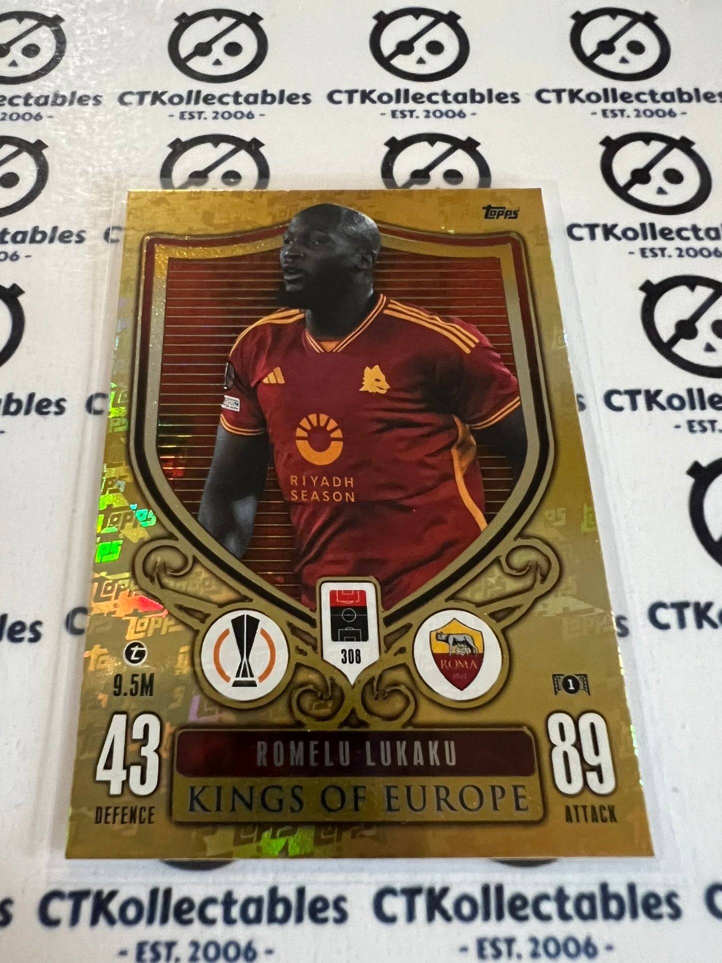 2023-24 TOPPS MATCH ATTAX Romelu Lukaku Kings Of Europe #308 Soccer Card