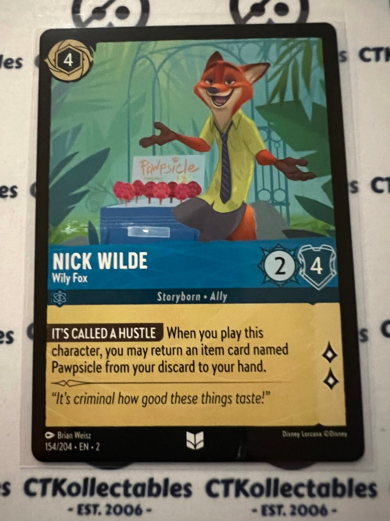 2024 Disney Lorcana Floodborn Non-Foil #154 Nick Wilde, Wily Fox – Uncommon