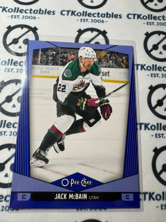 2024-25 O-Pee-Chee Hockey BLUE BORDER #250 Jack McBain Utah Hockey Club