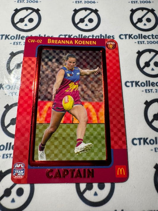 2025 AFLW Teamcoach Maccas Captain RED - Breanna Koenen CW-02 Lions