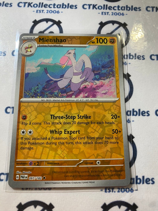 Mienshao Reverse Holo #097/182 2023 Scarlet & Violet Paradox Rift Pokémon TCG