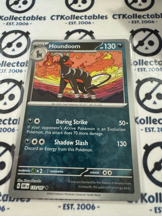 Houndoom Reverse Holo #133/197 2023 Obsidian Flames Pokemon Card
