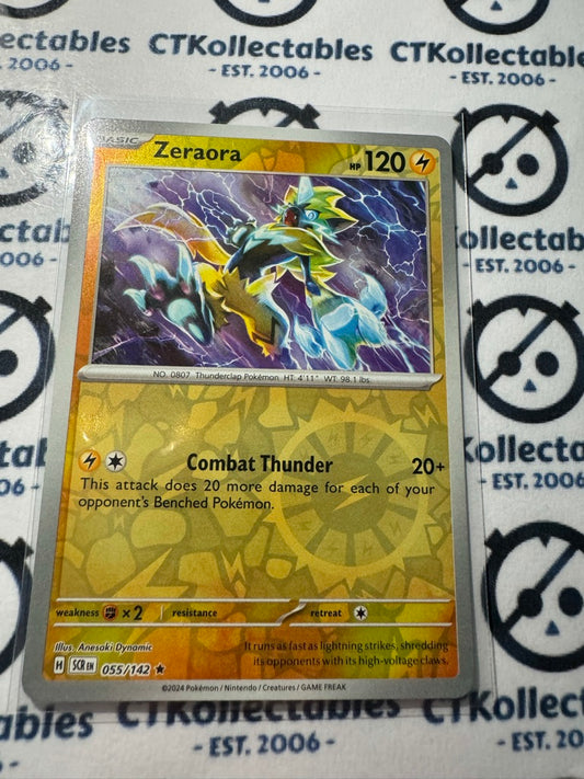 Zeraora Reverse Holo #055/142 Stellar Crown Scarlet & Violet Pokemon