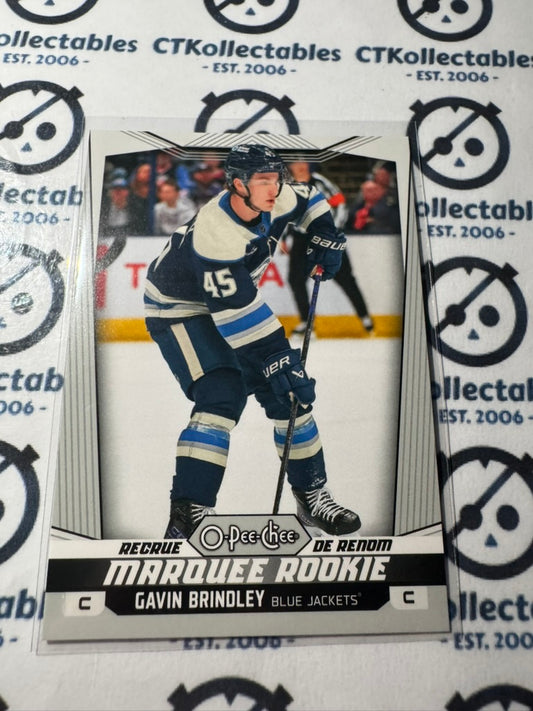 2024-25 O-Pee-Chee Hockey Marquee Rookie #599 Gavin Brindley Blue Jackets