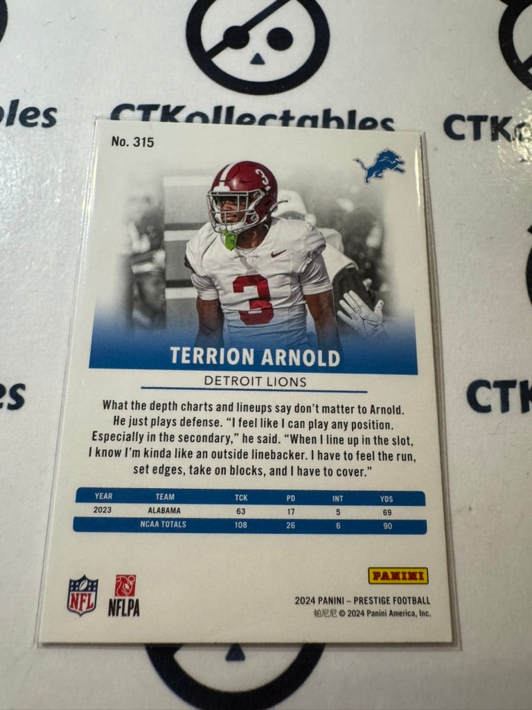 2024 NFL Prestige Rookie Card #315 Terrion Arnold Detroit Lions