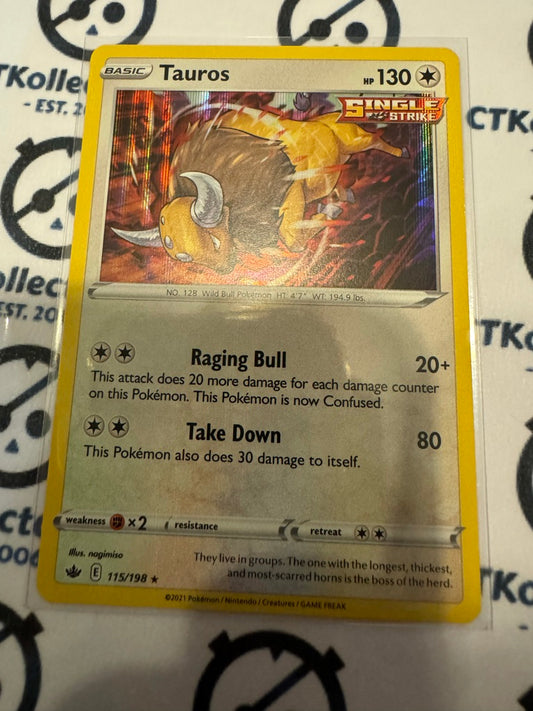 Tauros Holo Rare #115/198 Pokemon Card Chilling Reign