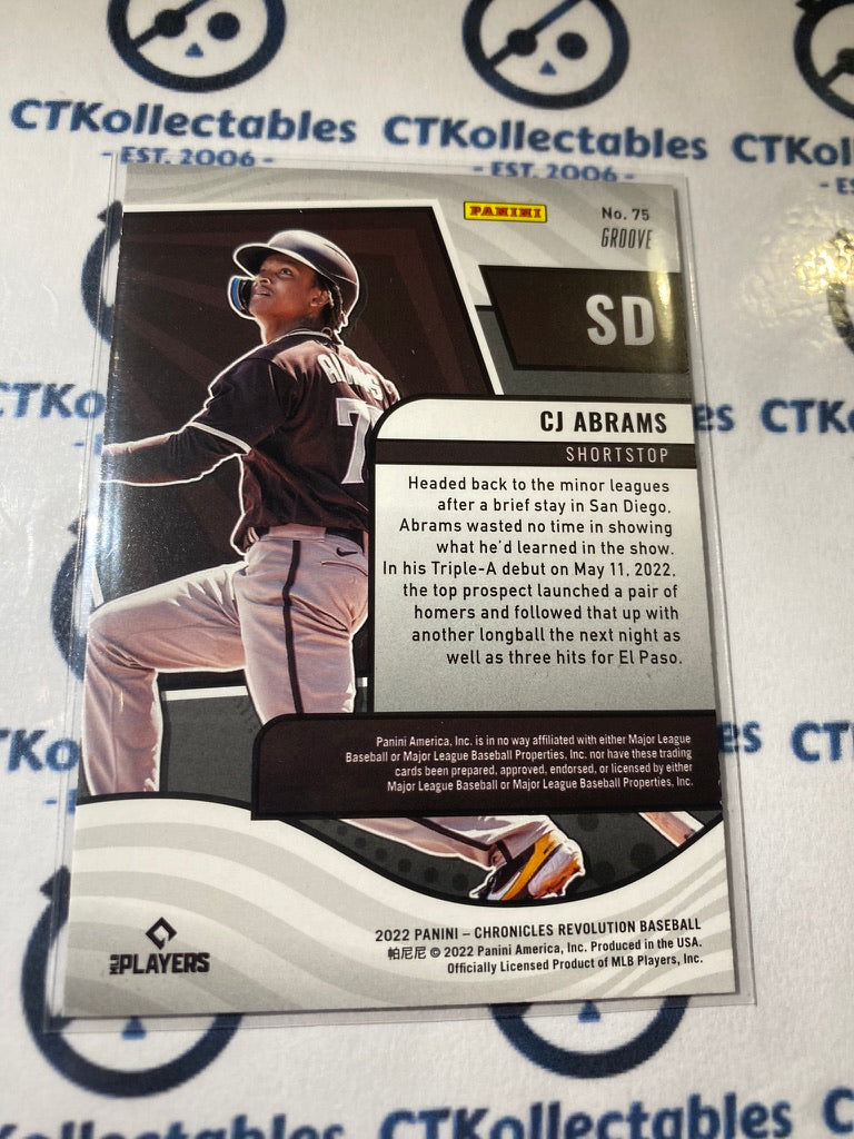 2022 Chronicles MLB Baseball Revolution - CJ Abrams RC GROOVE #75 San Diego