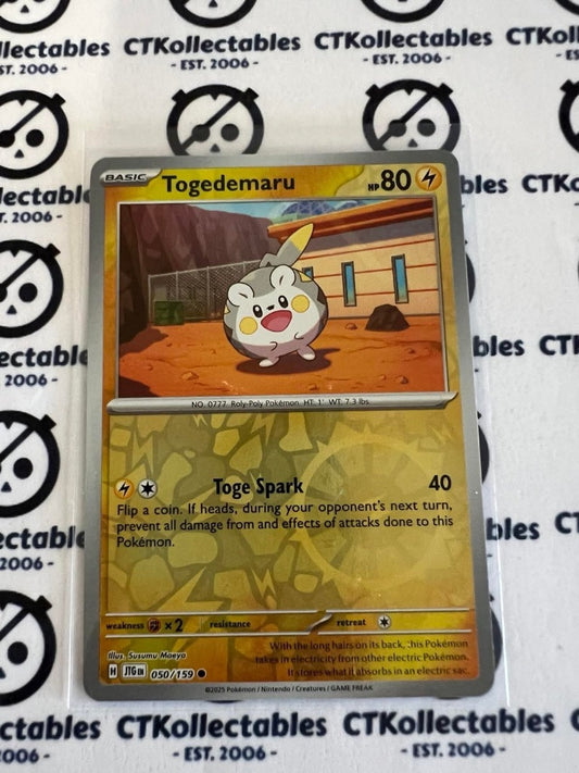 Togedemaru Reverse Holo #050/159 Journey Together Pokemon Card TCG