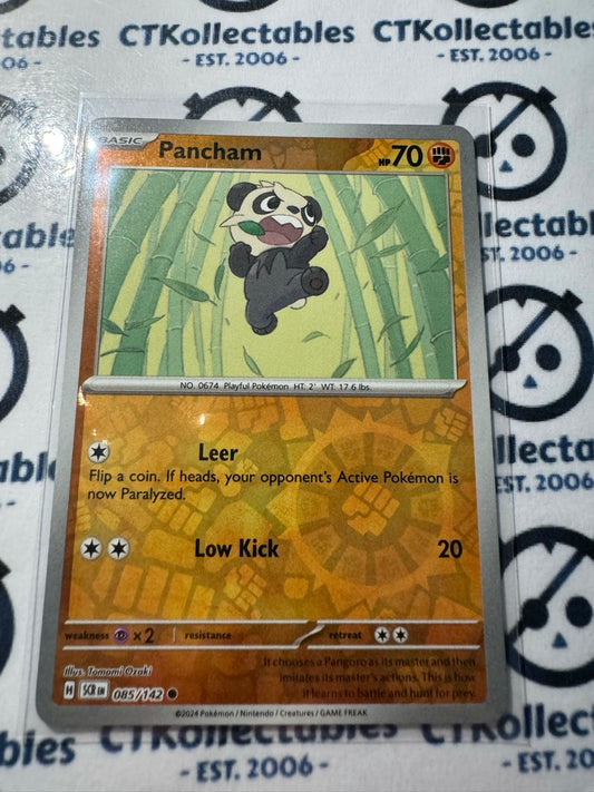 Pancham Reverse Holo #085/142 Stellar Crown Scarlet & Violet Pokemon