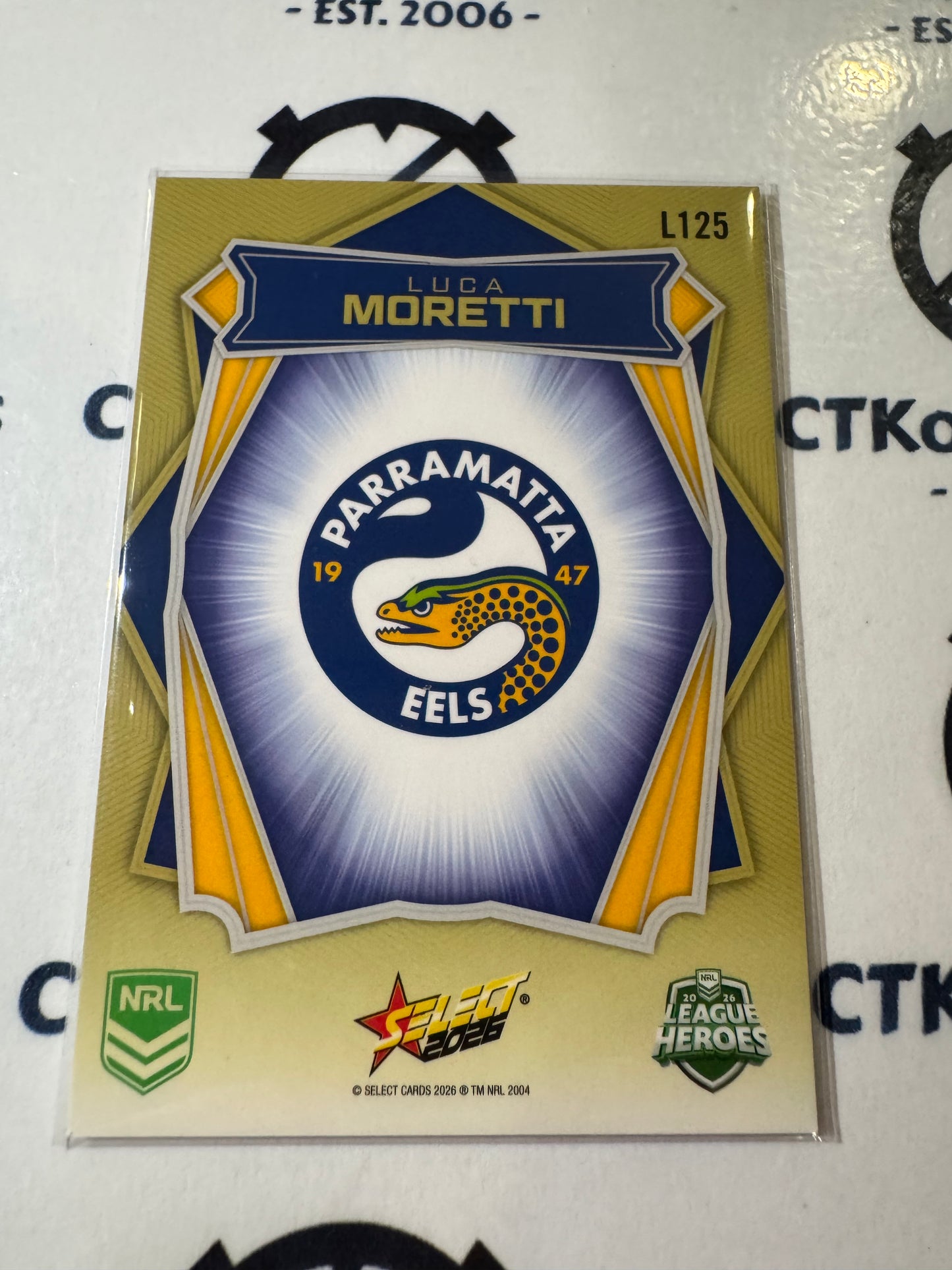 2026 Select NRL League Heroes Luminous Base #L125 Luca Moretti Eels