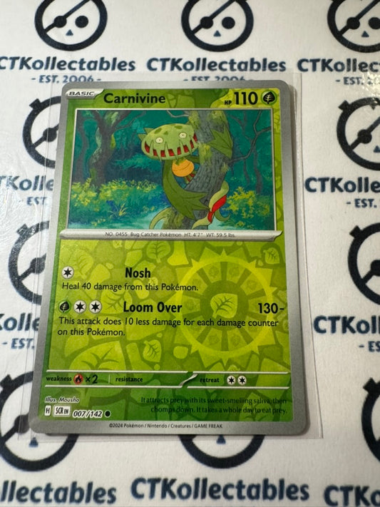 Carnivine Reverse Holo #007/142 Stellar Crown Scarlet & Violet Pokemon