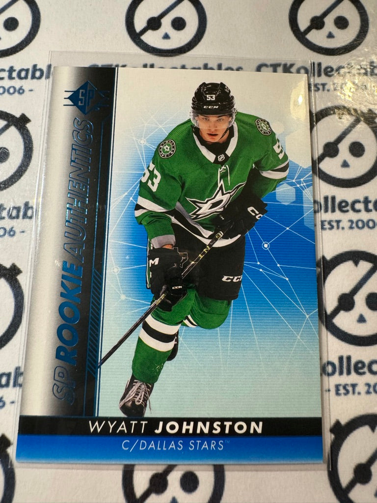 2022-23 NHL SP Hockey Wyatt Johnston Rookie Authentics Blue Parallel #112