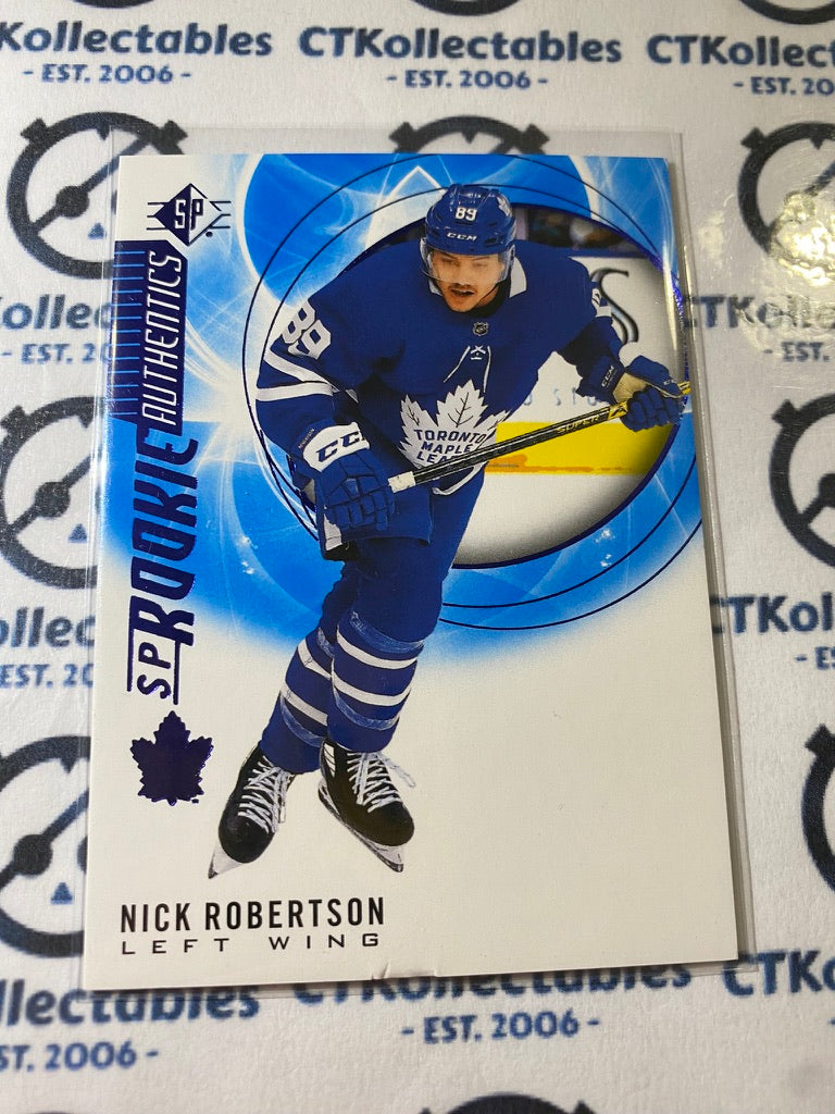 2020-21 SP Authentic Nick Robertson SP Rookie Authentics Blue #118 Maple Leafs