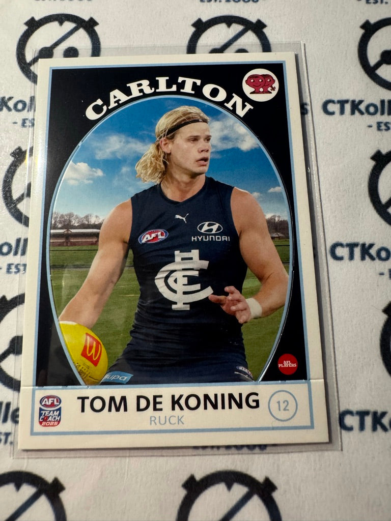2025 AFL Teamcoach Tom De Koning Scanlens die cut #12 Blues