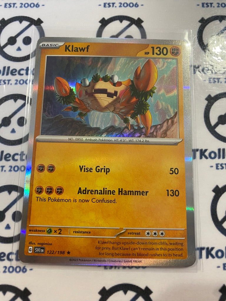 Klawf Holo Rare #122/198 2023 Scarlet & Violet Pokémon TCG