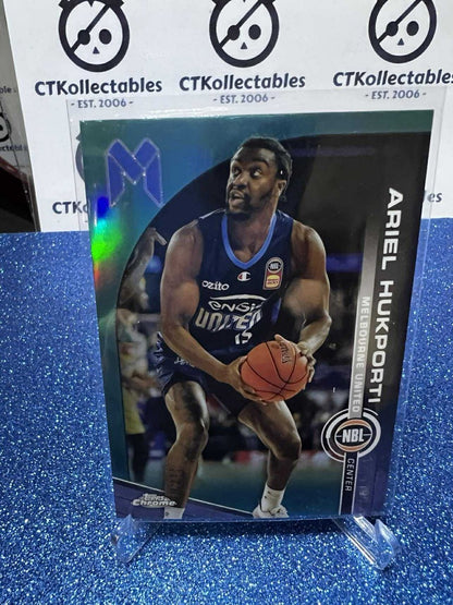 2023-24 Topps Chrome NBL Aqua Refractor  #122/199 #42 Ariel Hukporti United