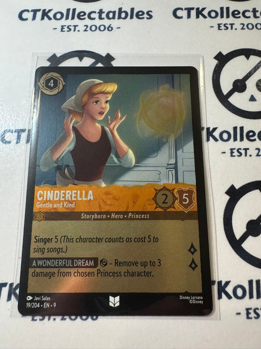 Disney Lorcana Fabled COLD FOIL 19/204 Cinderella – Gentle and Kind UC