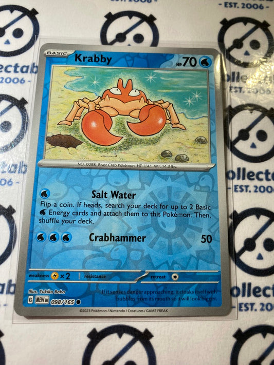 Krabby Reverse Holo #098/165 Scarlet & Violet 151 Pokemon Card