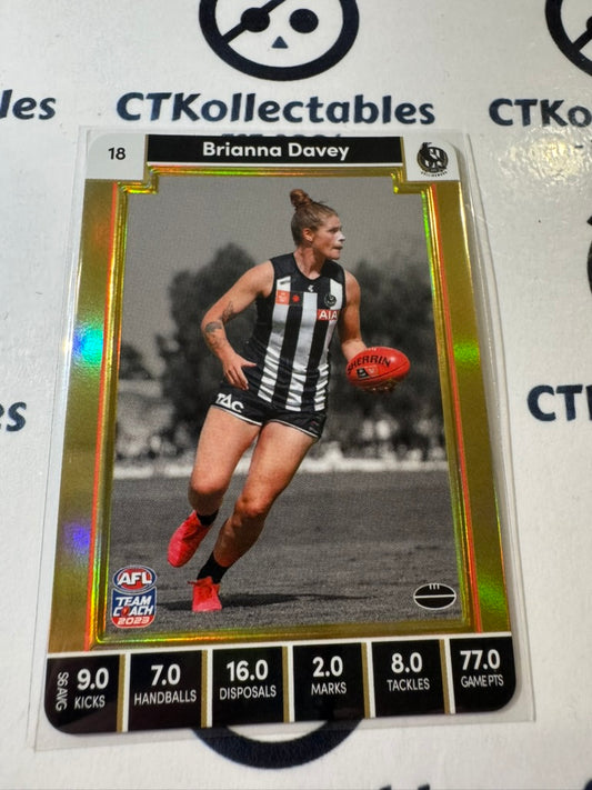 2023 AFLW Teamcoach Gold card #18 Brianna Davey Magpies