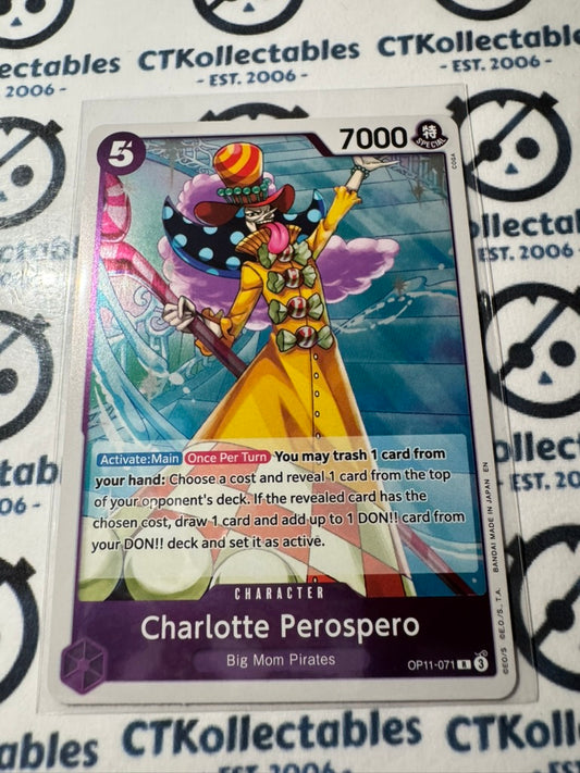 One Piece TCG charlotte Perospero OP11-071 R FOIL A Fist of Divine speed NM/M