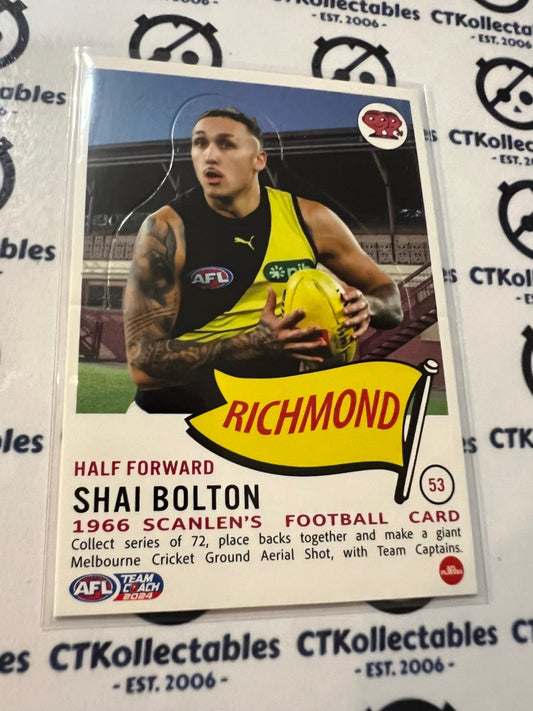 2024 AFL Teamcoach Scanlens Die-Cut Shai Bolton #53 Tigers